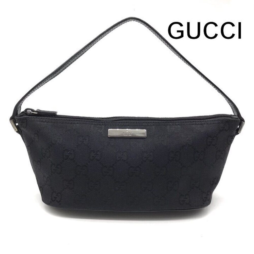 GUCCI GG canvas accessory Clutch shoulder bag black handbag